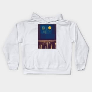 Collage Cityscape Skyline at Night Kids Hoodie